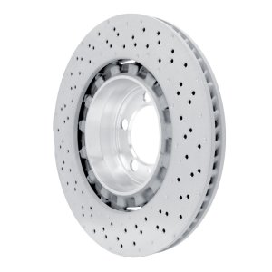 Porsche 911 Brake Rotor (1) - Left Rear - R1 Concepts - Drilled Carbon Alloy GeoMET - `13-`19